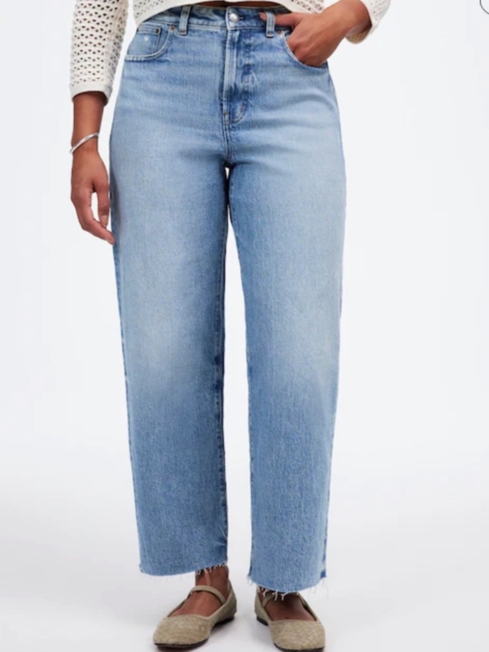 Madewell Light Wash Blue High-Rise Wide Leg Jeans